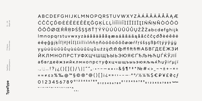 TT Norms, Extensive character set