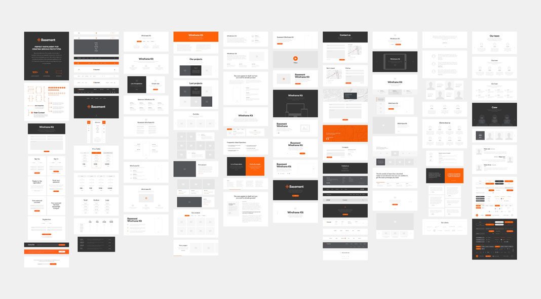 Basement Wireframe Kit for professional website prototyping. Basement Wireframe Kit for professional website prototyping.