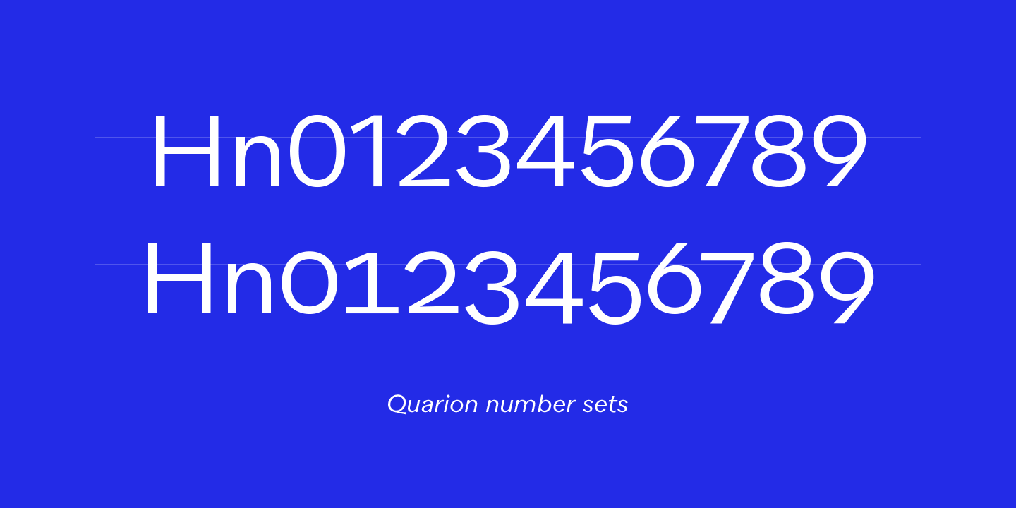 Quarion font, Number sets
