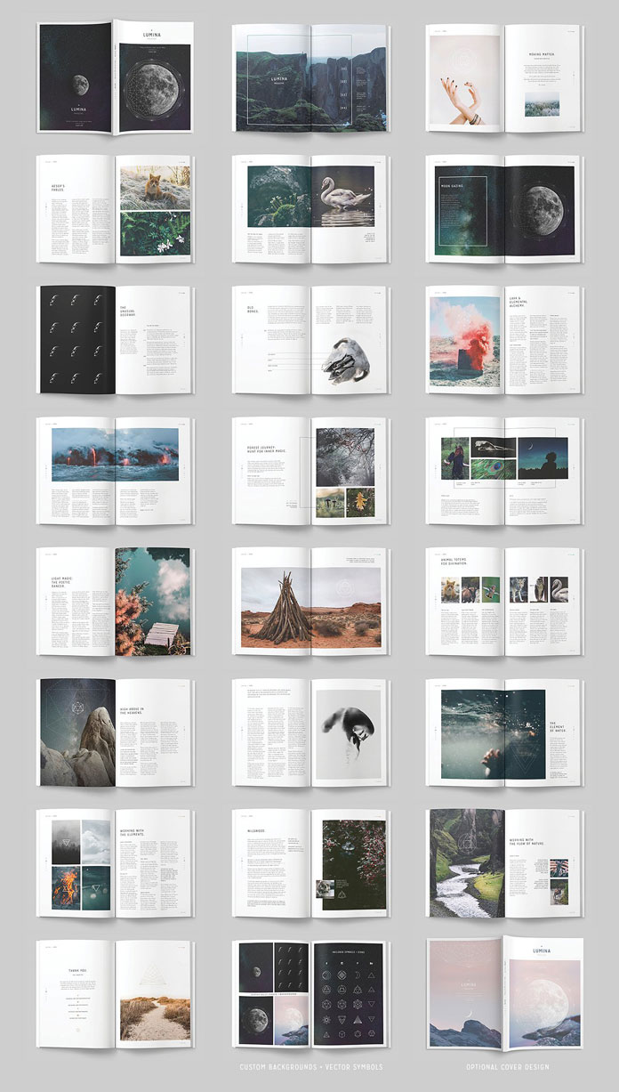 44 unique pages as A4 and US Letter
