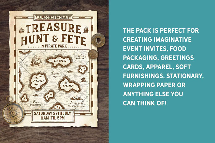 Perfect for invites, food packaging, greeting cards, apparel, furnishings, stationary, wrapping paper, and anything else you can think of.