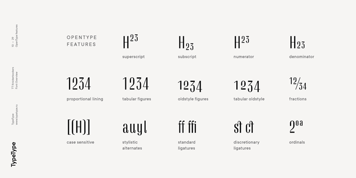 OpenType features. OpenType features.