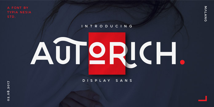 Autorich Sans display font by Typia Nesia Studio.