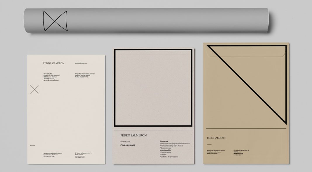 Brand development by Buenaventura estudio for architect Pedro Salmerón. Brand development by Buenaventura estudio for architect Pedro Salmerón.