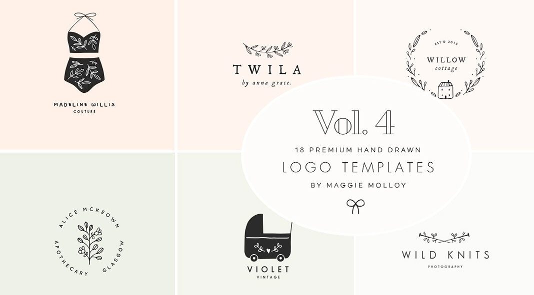 Feminine Premade Logo Bundle by Maggie Molloy.