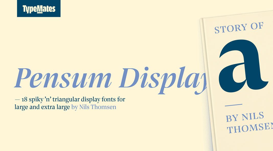 Pensum Display font family from TypeMates.