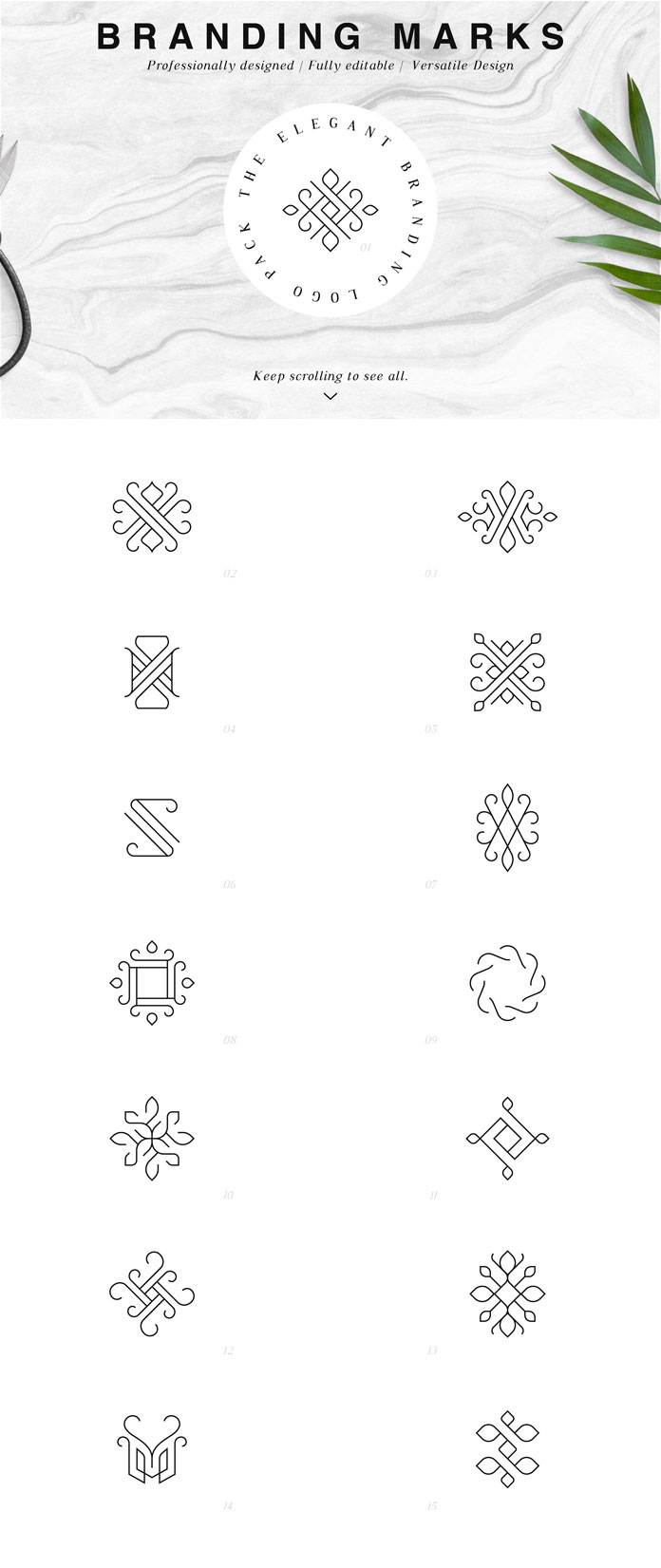 Branding marks.
