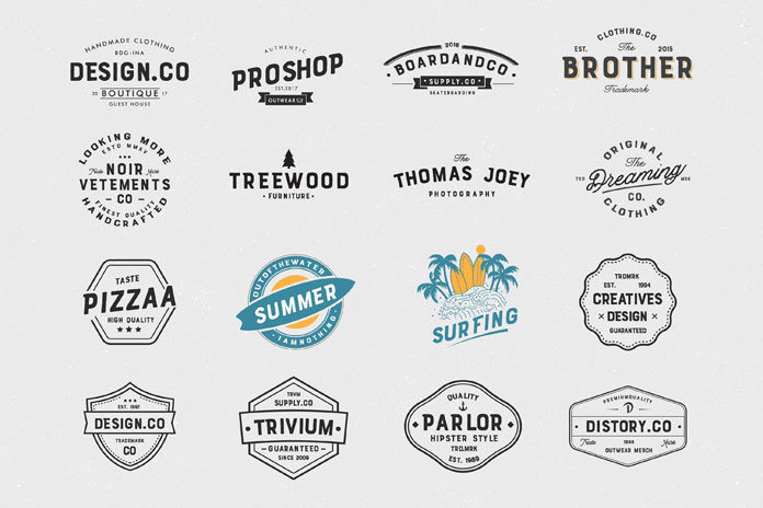 Logos and badges.