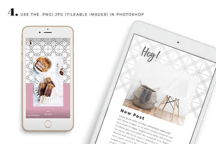 Use the PNG and JPG image files in applications such as Photoshop.