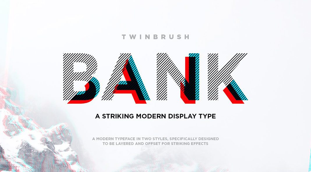 Bank – modern, layered display typeface. Bank – modern, layered display typeface.