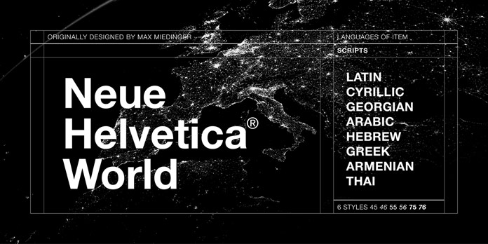 Neue Helvetica World from Linotype.