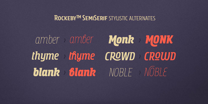 Stylistic alternates.