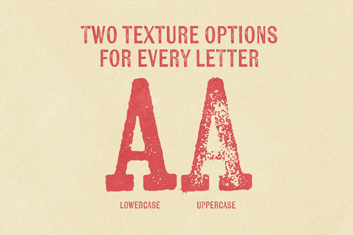 Two texture options for every letter.