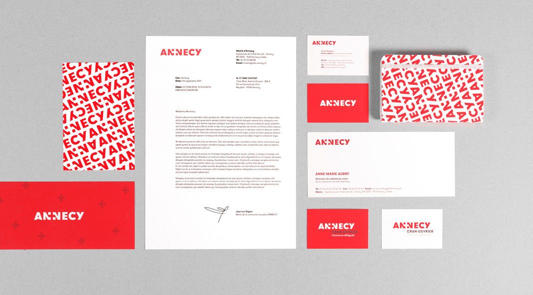 Graphic design and visual identity development by Graphéine for the French city of Annecy.