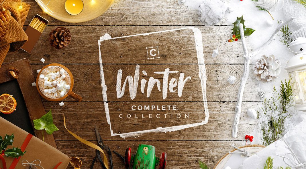 Winter templates collection for Adobe Photoshop.