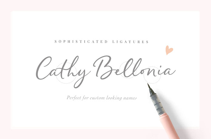 With sophisticated ligatures, it's perfect for custom looking names.