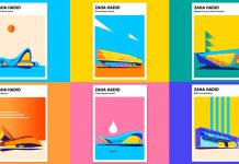 Zaha Hadid poster illustrations by Anastasia Bakusheva.