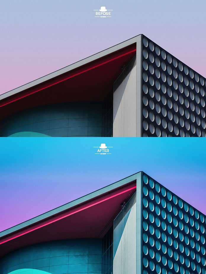 Architecture Lightroom presets – before and after.