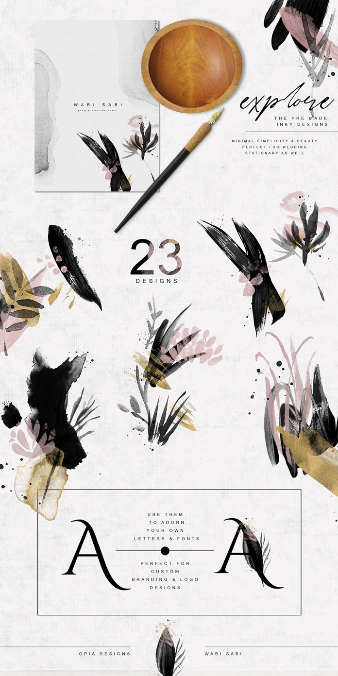 Pre-made ink designs. Pre-made ink designs.