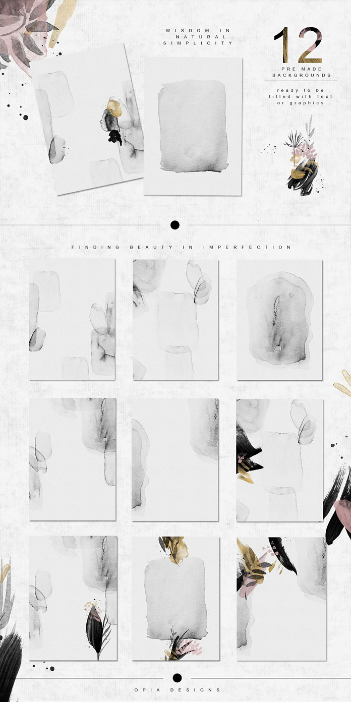 12-pre-made backgrounds. 12-pre-made backgrounds.