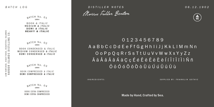 ITC Franklin Gothic font family.