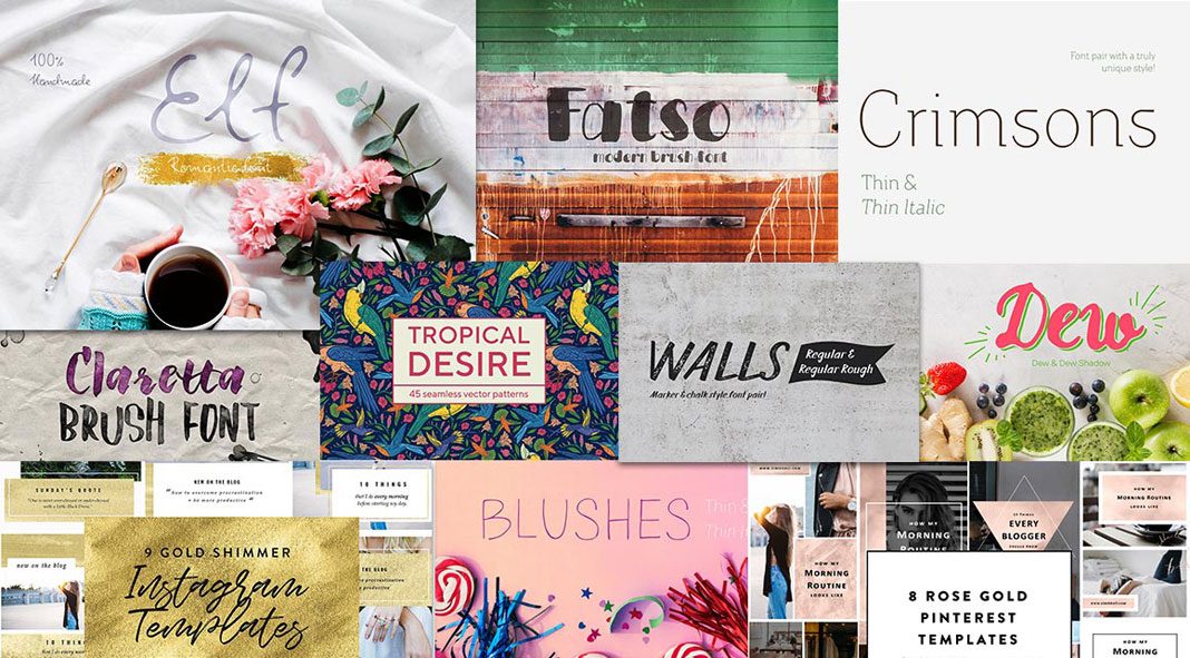 Over 4600 fonts and design elements.