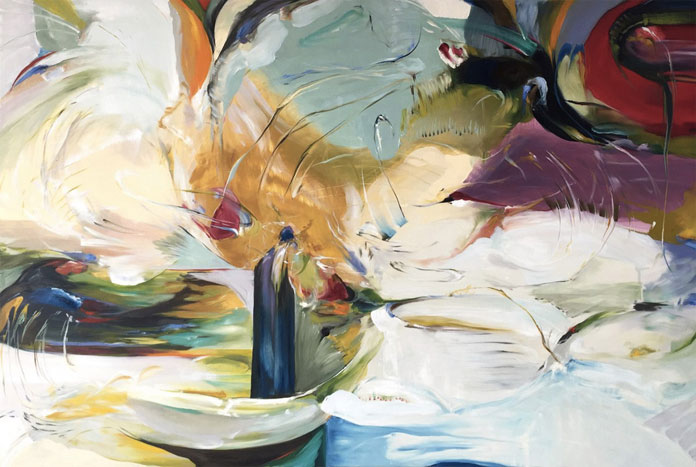 Cradle, oil paint on canvas by Natalia Wróbel