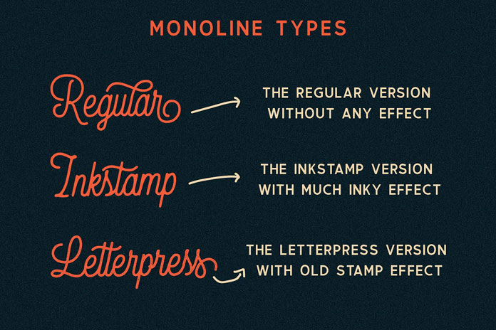 Monoline typefaces.