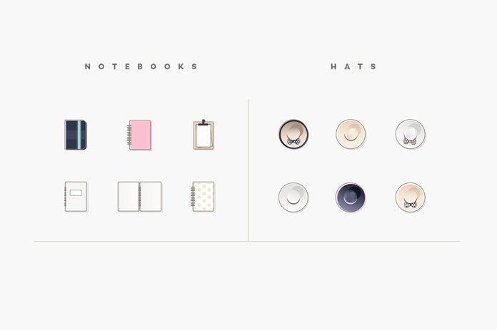 Notebooks and hats