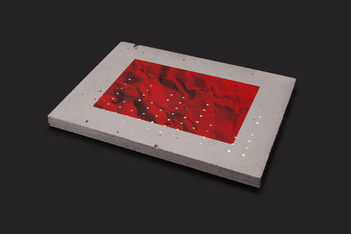 Screen-printed design on concrete. Screen-printed design on concrete.