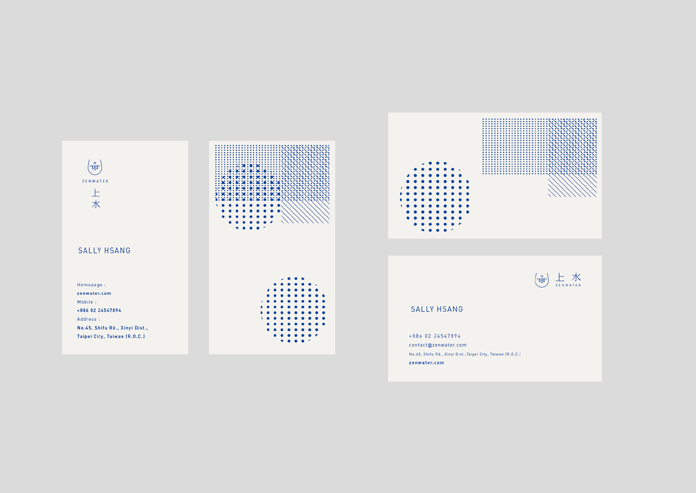 ZENWATER business cards.