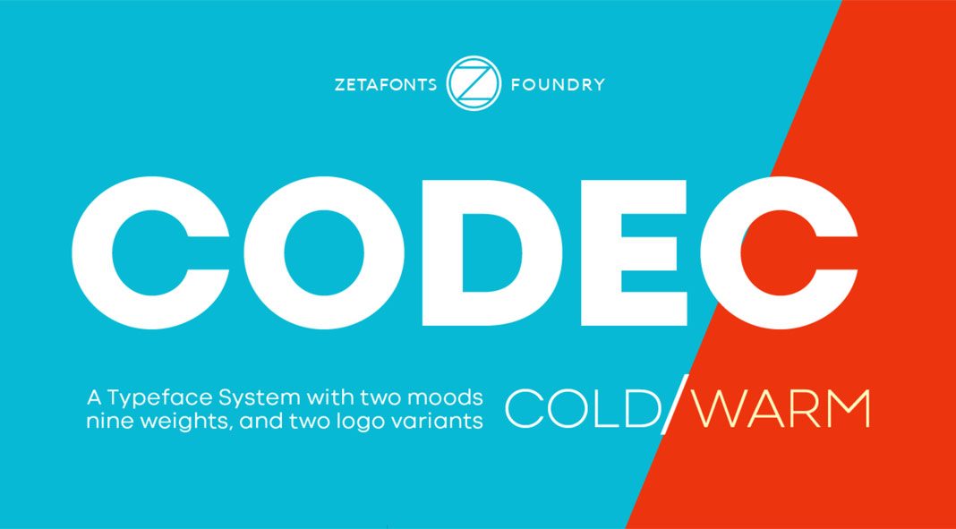 Codec font family from Zetafonts.