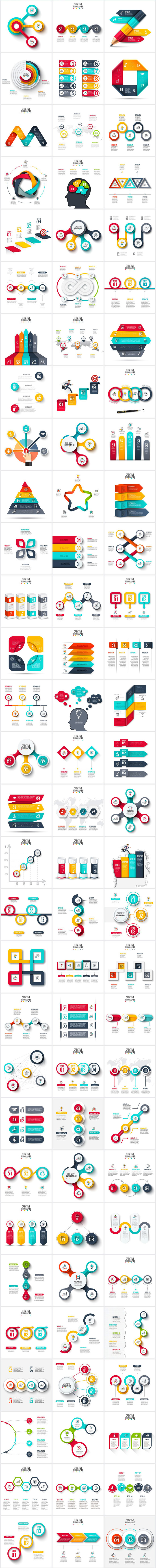 Creative infographic templates for Adobe Illustrator and Photoshop