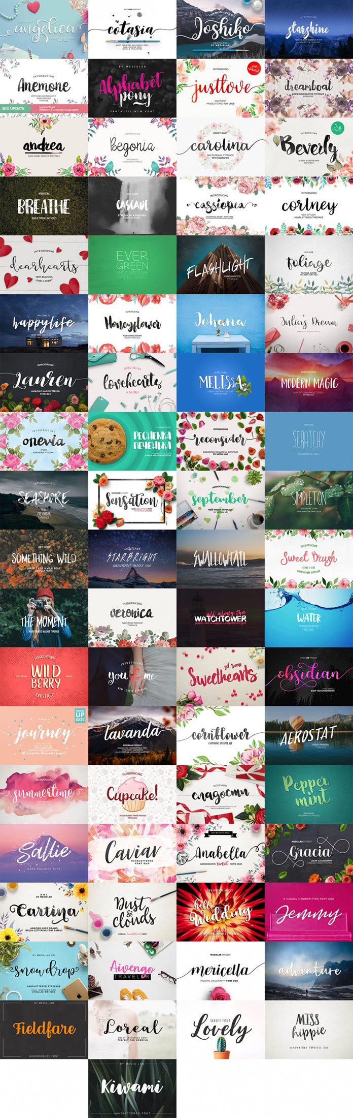 109 premium fonts with extended license available on Mighty Deals