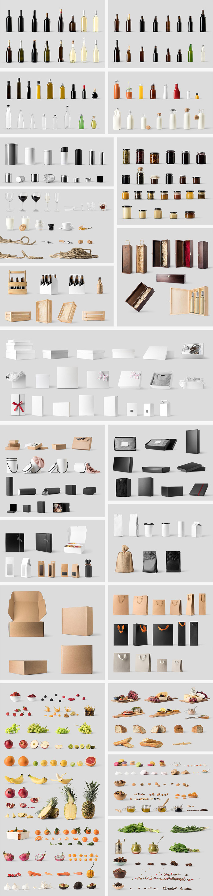 All items are fully separated from the background.