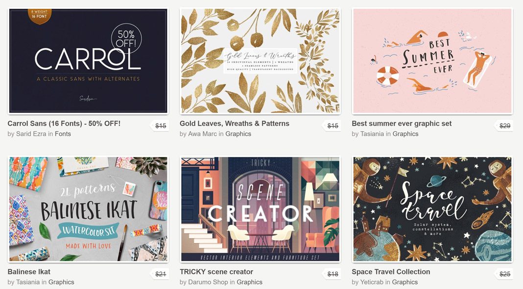 Creative Market June bundle with 83 amazing products.