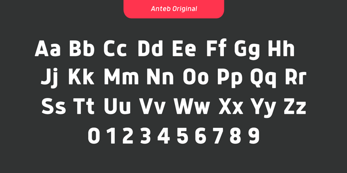 Anteb font family - Original character set Anteb font family - Original character set