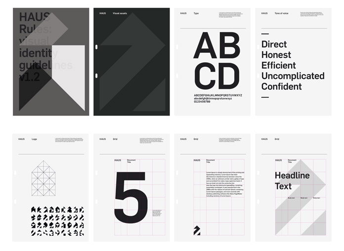 Bauhaus inspired branding guidelines.