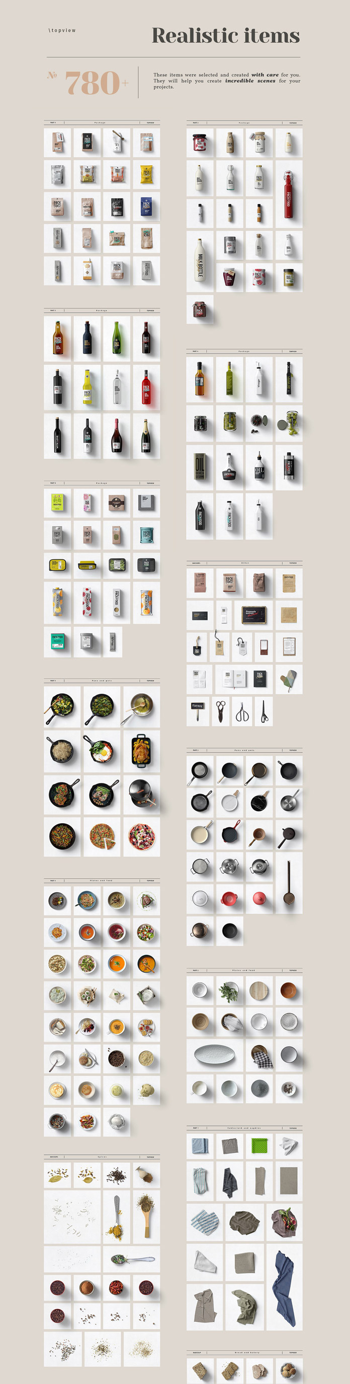 Graphic set of unique items and premade scenes.