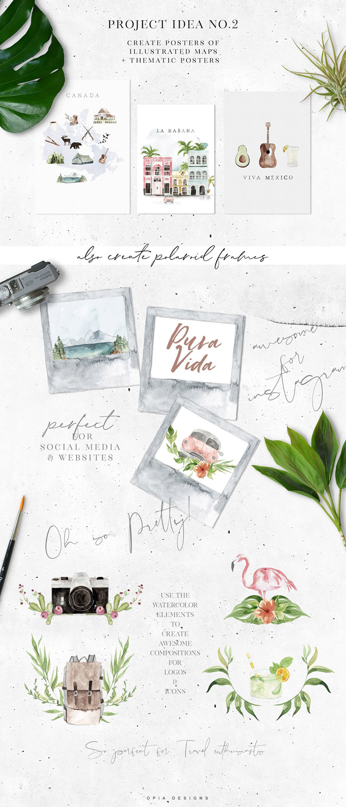 Create lovely illustrated maps and greeting cards in no time.