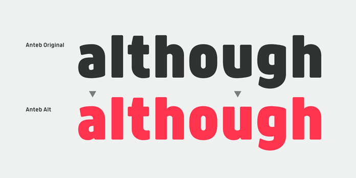 Anteb font family - Original vs alternative version Anteb font family - Original vs alternative version