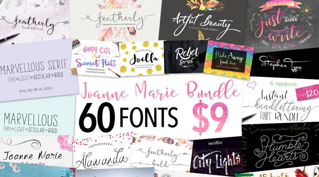 60 fonts bundle from Mighty Deals 60 fonts bundle from Mighty Deals