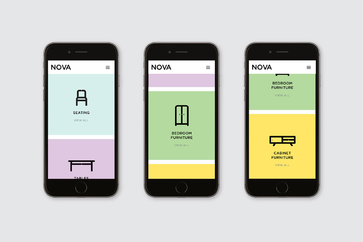 Nova Interiors branding by Side by Side.