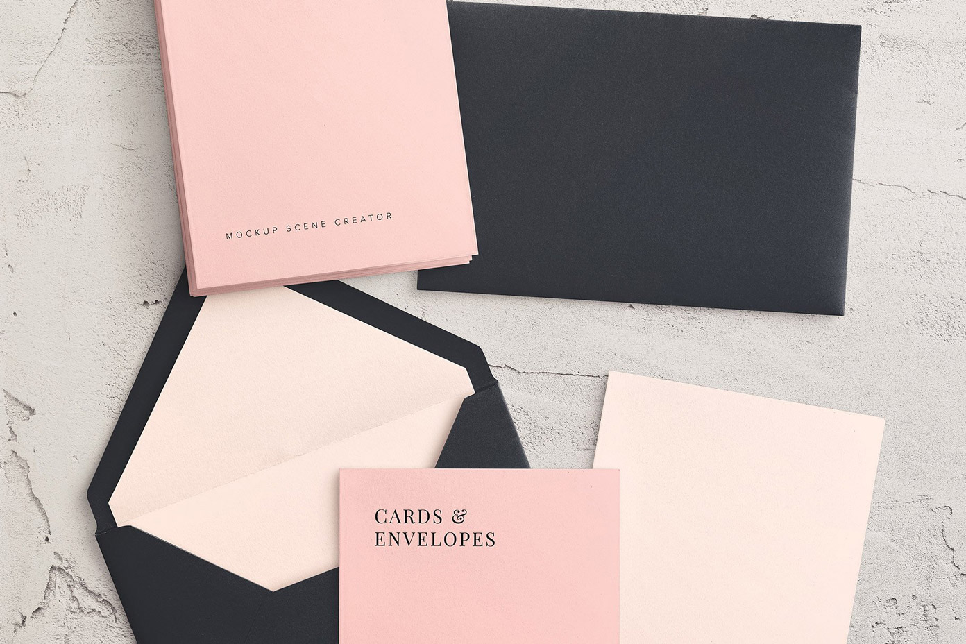 Cards and envelopes mockups scene creator by Román Jusdado Cards and envelopes mockups scene creator by Román Jusdado