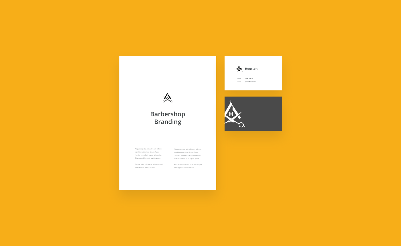 Houston Barbershop branding by graphic designer Hoo