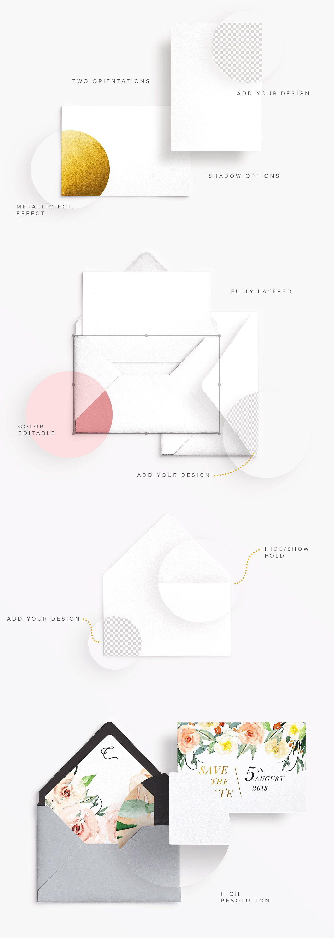 Cards and envelopes mockups scene creator by Román Jusdado Cards and envelopes mockups scene creator by Román Jusdado