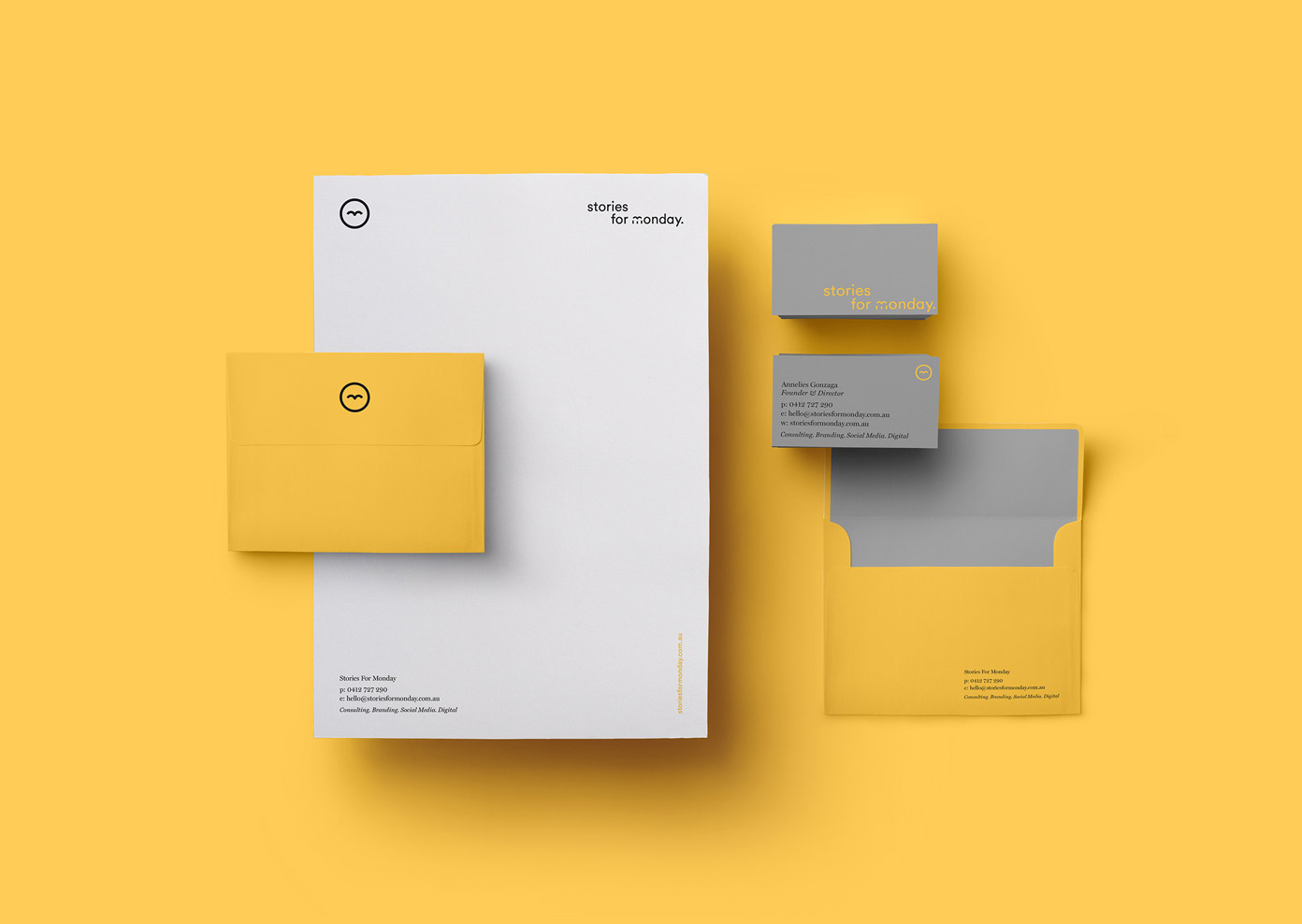 Stories For Monday branding by Madelyn Bilsborough Stories For Monday branding by Madelyn Bilsborough