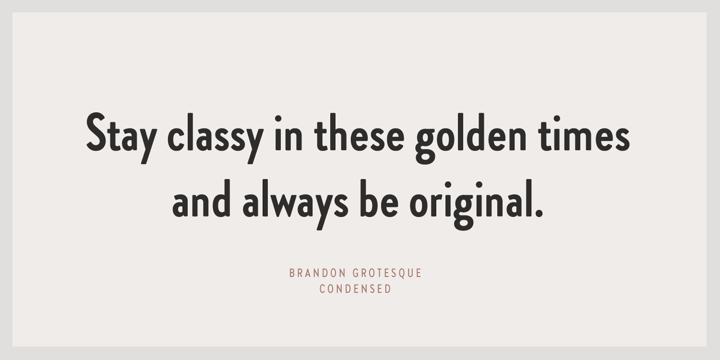 Brandon Grotesque Condensed font family by Hannes von Döhren from HVD Fonts. Brandon Grotesque Condensed font family by Hannes von Döhren from HVD Fonts.