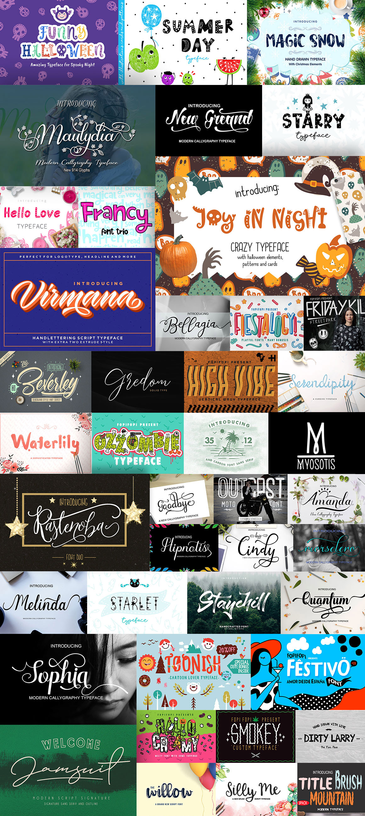 Decorative fonts bundle for the holiday season. Decorative fonts bundle for the holiday season.