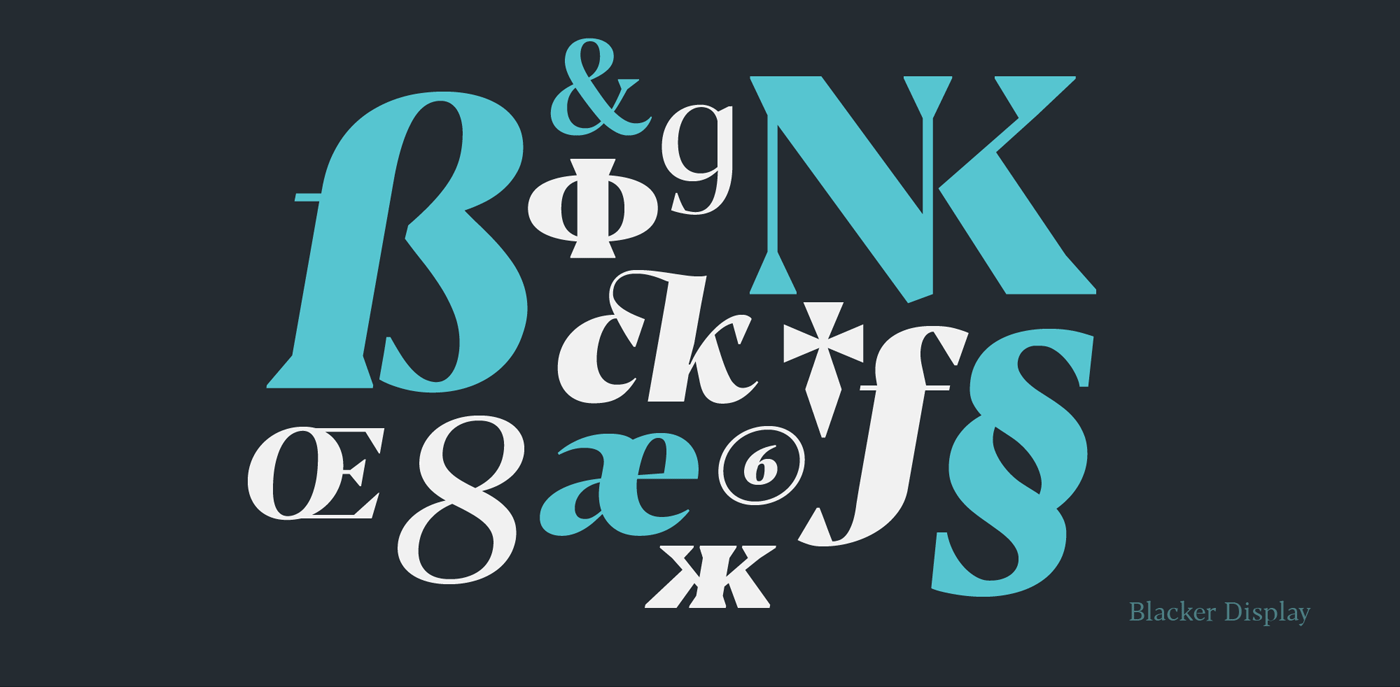 Blacker text family with two free fonts from Zetafonts Type Foundry.
